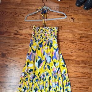 Maaji Strapless Dress in Yellow and Blue